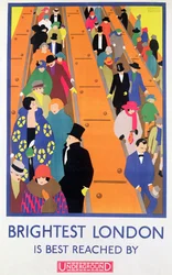 Brightest London é melhor alcançado por Underground, 1924, impresso pela Dangerfield Co